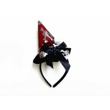 HA3150-Dark Red Pirate Witch Hat Headband